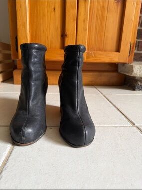 Jeffrey Campbell Black Leather Ankle Booties